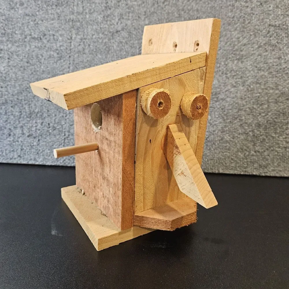 Homemade Wood Bird House Quirky‎ Rustic 10x9x7